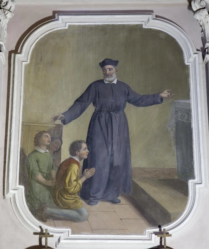 San Filippo Neri - 1886, affresco, chiesa di San Giacomo Maggiore, Santicolo di Corteno Golgi (BS)